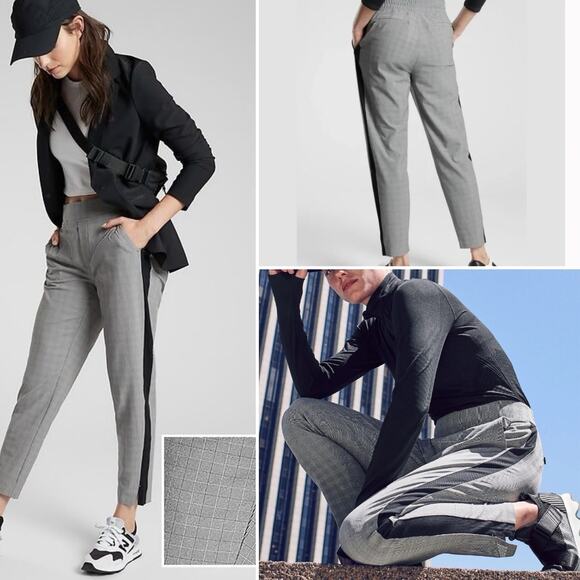 Athleta Pants - 3 FOR $50! 🎁 ATHLETA Brooklyn Plaid Black/White Travel Ankle Pant Sz. 2